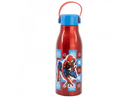 Botella de aluminio 760 ml. Spiderman asa flexible