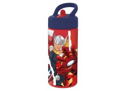 Botella infantil con pajita asa 410 ml. Avengers Super Heroe